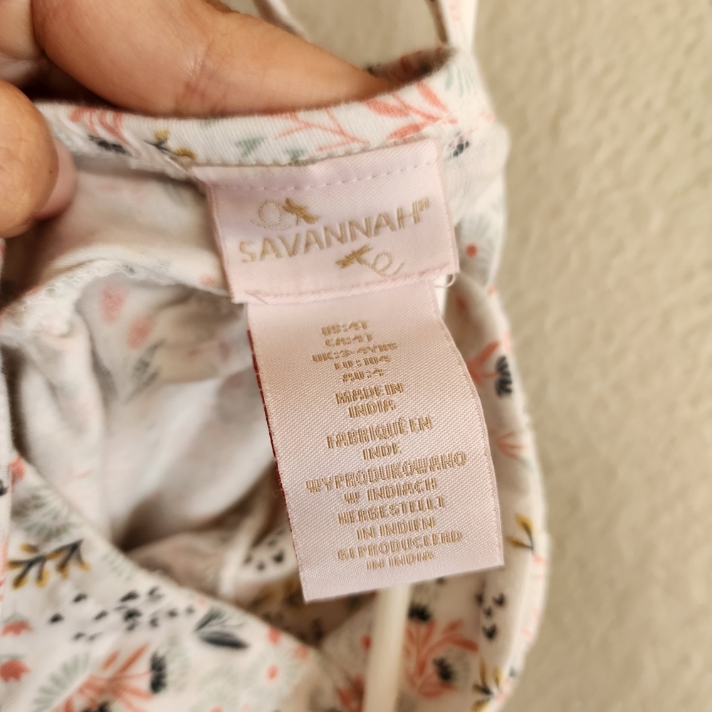 Savannah Floral Dress with Pink and Cream Tones - Picture 7 of 8
